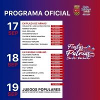 Programa Oficial Fiestas Patrias 2022